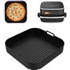 HA BIN Stampo in Silicone Airfryer 27×27 cm - Accessorio Friggitrice ad Aria, Antiaderente & Riutilizzabile, Compatibile con Tefal Easy Fry XL FW4018E0 & Moulinex Easy Fry XL AL4018F0
