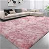 Aspire Homeware Tappeti per soggiorno Grande 200x290 cm - Tappeti Tie-Dye Rosa Lilla per camera da letto antiscivolo - Tappeti in pile super morbidi moderni per salotto - Tappeti grandi e soffici per