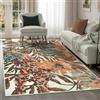 artyrugs Tappeto Lavabile in Lavatrice, 122x170cm, 75% Cotone Riciclato, Pelo Corto, Fondo Antiscivolo, Tappeti per Soggiorno, Camera da Letto, Cucina, Corridoio, Ufficio, Pesca & Kaki Scuro