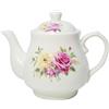 Liang baobao Teiera in porcellana in stile europeo, 400 ml, piccola teiera bianca cinese con fiori, per caffè, tè, acqua, bollitore in ceramica vintage (14 once)