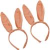 MUNSKT 1 fascia per capelli con orecchie da coniglietto marrone, pieghevole e lunga, ideale per adulti e bambini (2)