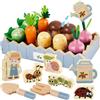 HERSITY Giochi in Legno per Bambini, Fattoria Giocattolo con Verdure Insetto, Gioco di Finzione Regalo Bambino Bambina per 2 3 Anni (Blu)