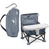 Bright Starts Rialzo portatile Ford Bronco Pop 'N Sit, sedile da pavimento, ambienti interni/esterni, design pieghevole compatto, 6 mesi-3 anni, Grigio
