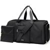 GOLF QUALITY Borsone da Viaggio Donna Convertibile 2 in 1 Borsone Palestra Borsa Sportiva con Scomparto Scarpe, Grande Capacità Borsa da Appendere Gym Bag, 48L，Nero