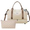 OnlyPRIME Borsa Parto e Viaggio 40x20x30, Bagaglio a Mano- Borsone Donna Oxford Impermeabile per Ospedale Mamma e Neonato, Palestra, con Scomparti, Porta Scarpe e Porta USB (Necessaire beige)