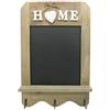 FeinKnick Elegante lavagna in stile vintage - lavagna decorativa con ganci e ripiano - lavagna decorativa in stile casa di campagna - lavagna in ardesia dimensioni 33 x 22 cm