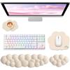 Sushret Poggiapolsi a Nuvola per Tastiera, Set 4-in-1 in Memory Foam con Rivestimento in Pelle, Supporto Ergonomico per Braccio e Palmo, Accessori per Gaming e Ufficio