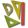 Agendepoint.it Set 2 Squadrette 16cm Righello 20cm Goniometro 180°