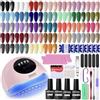 JODSONE 36pz Kit Semipermanente Unghie con Lampade UV Per Unghie, 32 colori Kit Smalto Semipermanente con 4 bottiglie adesive funzionali Gifts for Women