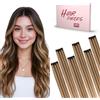 SEGO Pro Extension Capelli Veri Clip 6 Pezzi 25cm #4/27 Marrone Medio/Biondo Scuro Extension Clip Capelli Veri Umani Fascia Unica Highlight Remy Human Hair Naturali (31g)