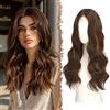 FESHFEN Parrucca Lunga Ondulata - Lace Front Parrucca per Donna Lunghe Ondulate Castano Misto Castano Wigs Naturali Sintetici Capelli Parrucche Uso Quotidiano Festa, 60 cm