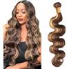 Lakaisa Body Wave Human Hair Bundles P427 Highlight Blonde Human Hair Extensions Capelli Naturali Umani Donna Extensions Sew in Hair Single Bundle Real Hair Low Shedding for Woman 28 Inch