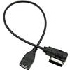 EBTOOLS Elerose EBTOOLS cavo MDI Volkswagen adattatore AMI USB per interfaccia musicale,interfaccia musicale USB adattatore per cavo MP3 AMI MMI AUX 4F0051510G