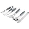 ZWMYF Set di 10 utensili per barbecue in acciaio inox - Attrezzi per griglia con spatola, pinze, forchetta e spazzola per pulizia - Accessori per barbecue resistenti al calore per giardino, campeggio