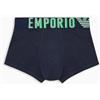 Emporio Armani Boxer Uomo Parigamba Elastico a Vista logato Cotone Elasticizzato Underwear Articolo 111389 4R516, 00010 Bianco - White, EUR M - CN 170/95 - BR M - MX M