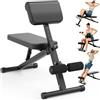 leikefitness Panca per pesi regolabile, pieghevole, per esercizi con blocco automatico, per inclinazioni verticali e esercizi a corpo piatto (GM5810 (nero)