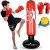 Ruioomeep Sacco da boxe gonfiabile per bambini, sacco da boxe per bambini dai 6 ai 12 anni, 170 cm Sacco da boxe gonfiabile in piedi per bambini con guantoni da boxe e pompa, per allenamento Karate Taekwondo