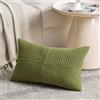 FDTERN Federe Cuscini Verde Erba 40x65 per Divano in Velluto a Coste Moderno Morbido Motivo a Croce Decorativa Copricuscini con Cerniera Invisibile per Divano Camera da Letto