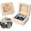 Sinzyo, Carillon musicale con meccanismo in scatola di legno intagliato, stile vintage, regalo per Natale (scatola in legno di acero)