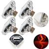 CTRICALVER Luce ambientale, CTRICALVER Type-C quadrata (touch) rossa (4 pcs) 5V/1A piccola luce di emergenza per auto, adatta a diverse prese di tipo C come power bank e automobili, materiale PC