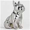 XYQXYQ Statua di bulldog francese, statua di cane carlino argentato in resina, statua di bulldog inglese per decorazione della casa, scultura per decorazione della scrivania del soggiorno