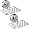 Ulable Portasapone adesivo a ventosa in acciaio inox 304, resistente, per bagno e cucina, confezione da 2