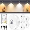 WILLED Luci a disco ricaricabili con telecomando, 3 temperature di colore e funzione di temporizzazione, luce dimmerabile, luci da attaccare sotto l'armadio, luci LED per cucina, armadio e scaffale