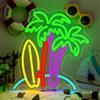 LUCUNSTAR Beach Palm Trees Surfing Neon Wall Light,Neon per Bar Ristorante Balcone Decorazione da Parete,Insegna Luminosa Decorazione per Sala Feste,per Camera da Letto,Regalo per Donne Uomini