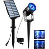 T-SUNUS Faretti da Giardino Solari, Luci Solari da Esterno IP65 impermeabile 2 Livelli di Luminosità auto ON/OFF Faretto Solare Esterno Decorative per Giardino Cortile Vialetto Alberi Blu