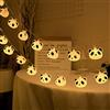 Fantasee 1,5 m 10 luci LED a forma di testa di panda, funzionamento a batteria, fantastiche luci a LED per camera da letto, cameretta dei bambini, decorazione per feste di compleanno (1,5 m 10 LED,