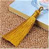 SHTGOI 10 Pezzi 8 cm Cordini Pendenti Fatti a Mano Pompon con Cordoncino di Seta Ghiaccio Gancio Liscio Liscio per Gioielli Ricordi Fai da Te Abbigliamento Artigianato Accessori Giallo Scuro