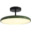KCO Plafoniera LED Soffitto Vintage Verde Metallo Nero,Diametro 40CM | Montaggio a Filo, Luce Vicino al Soffitto, Semi-Incassata Moderna, Per Ingresso e Corridoio Camera da letto Soggiorno