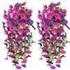 PANYI 2 Confezione Petunia Appesa Pianta Finta Cadente Piante Artificiali da Balcone Fiori Finti per Decorazioni da 77 cm per Decorazioni da Balcone Matrimoni Decorazioni da Parete Ecc