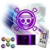YOUR LIVING ART Luce notturna 2 in 1 di un pezzo, un pezzo di luffy - Lampada LED 3D di un pezzo Anime One Piece Light Stanza della Casa Decorazione Colorata Luce notturna Regalo Telecomando Lampada da tavolo di una