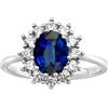 SILVEGO Anello da Donna in Argento 925 Anello della Principessa Kate con Zaffiro Sintetico, JJJRK985