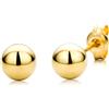 Miore Orecchini Donna Piccoli a Lobo Sfera Oro Giallo 18 Kt / 750