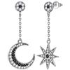 Aurora Tears Moon Star, collana in argento sterling 925, con ciondolo a forma di luna crescente, con zirconi, regalo per donne e ragazze, Argento sterling, Zirconia cubica