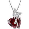 FJ Collana Farfalla Donna in Argento Sterling 925 Ciondolo Cuore Collane Granato Gennaio Pietra Portafortuna Gioielli per Donna Amiche Moglie Mamma