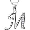 Aurora Tears 925 sterline d'argento M Lettera Collana iniziale M pendente alfabeto con cubic Zirconia gioielli incontri regali per le donne DP0045M
