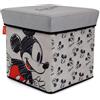 ARDITEX - Cubo pieghevole per bambini Topolino con coperchio imbottito e funzione seduta - Licenza Ufficiale Disney - 30x30x30 cm - Contenitore in tessuto resistente nei toni del grigio