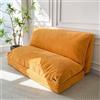MAXYOYO Pouf Pieghevole in Velluto a Coste, Foderato con Schiuma Extra Spessa 4 Strati Adulto, Rivestimento Rimovibile e Lavabile in Lavatrice, Soggiorno Arancione, 75X240