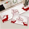 Hoimlm Set di 2 tappetini da cucina di Natale, tappeti natalizi lavabili antiscivolo per corridoio, soggiorno, cucina, Lavanderia (Natale Bianco, 43x150 cm+43x75 cm)
