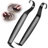 CHARMNAIL Utensile Doppio per Ceramica per la Rifinitura al Tornio, Testa Tagliente a Pala a 3 Lame e Teste Larghe/Strette per Levigatura in Acciaio al Carbonio, Scultura in Argilla e Lavorazione Ceramica