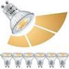 EACLL GU10 lampadine a LED 6 W bianco caldo 2700 K, dimmerabili in 3 fasi tramite interruttori ordinari, 565 lm, sostituiscono una lampadina alogena da 75 W, senza sfarfallio, fascio luminoso a 38°, 3