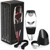 Oaioya Aeratore e Decanter per Vino Rosso, Aeratore con 2 Filtri per Rimuovere Cristalli di Tartrato Aerazione Istantanea del Vino,Magic Decanter Portatile da Vino con 1 Taglierino 1 Base Supporto