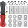 Turiueba Accessori di Ricambi per Roborock Saros 10R/Saros 20/Qrevo Edge 2/Qrevo Curv 2 Pro/Qrevo CurvX/Qrevo Curv 2 ProX, 2 Spazzola Principale 6 Spazzole Laterali 4 Filtri 6 Panni Mop 4 Sacchetti di Polvere