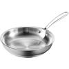 Redchef Padella 24 cm, padella a induzione senza rivestimento, padella piccola, ideale per piccole porzioni o famiglie monoparentali, acciaio inossidabile, adatta al forno