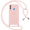 Oelrstfe Cover per Huawei P30 Lite/Nova 4e con Cordino,Custodia Silicone Morbido Sottile con Motivo Cuore e Collana Laccio Tracolla,Antiurto Antigraffio Corda Collo Regolabile Protettiva Case,Rosa