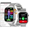 DigiKuber Smartwatch ECG/Selezione/Risposta chiamata, AMOLED impermeabile Smart Watch con pressione sanguigna, SpO2, frequenza cardiaca, messaggio di promemoria per Android iOS (Metallo argentato)