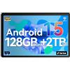 Whitedeer Android 15 Tablet 10 pollici, Tablet con 30 GB RAM+128 GB ROM, Octa Core, Widevine L1, Wi-Fi 6G/BT 5.3, 6200 mAh, modalità computer supportata - grigio